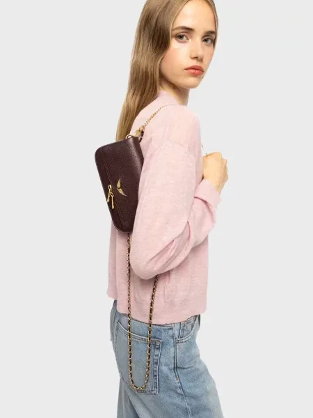 Кожаный клатч Zadig&voltaire фиолетовый