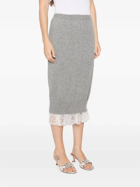 Fustă midi Ermanno Scervino tricotate gri