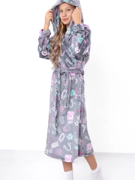 Дитячий Халат Носи своє сірий