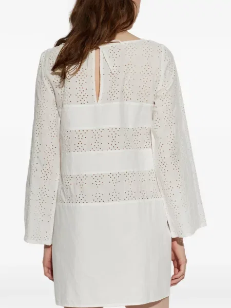 Rochie mini Posse cu broderie alb
