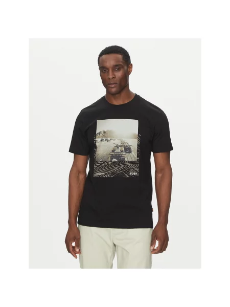 BOSS Футболка Te_Dunetrace Regular Fit чорний