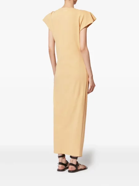 Rochie maxi Isabel Marant cu crăpătură de costum galben