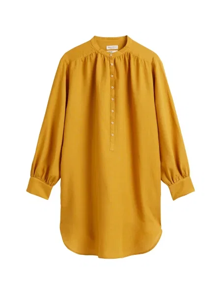 Marc O'Polo rochie din in mini drept galben