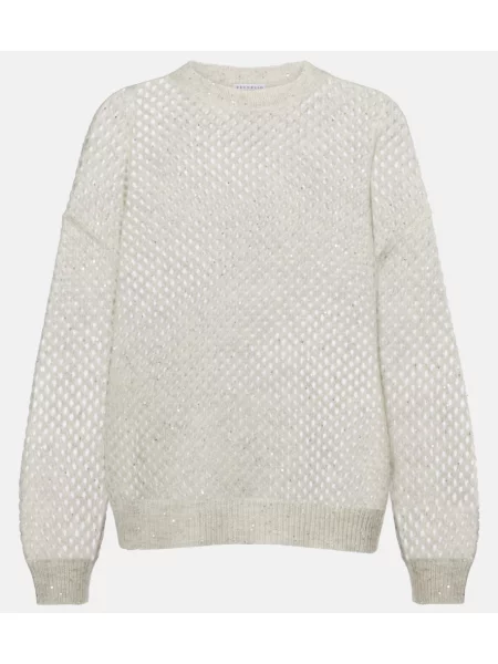 Pulover Brunello Cucinelli tricotate gri