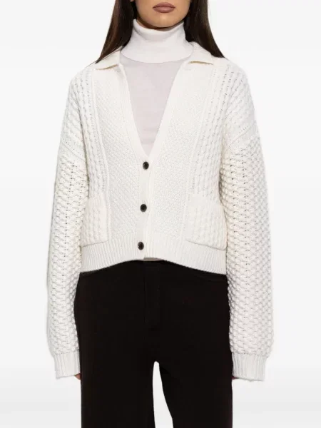 Cardigan Lisa Yang tricotate alb