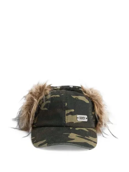 Șapcă Juicy Couture cu imagine cu blană verde