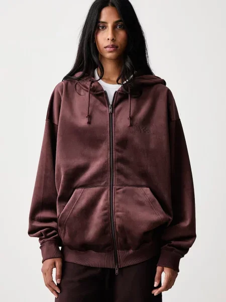 VELVET ZIP HD hanorac cu și glugă din velur pentru femei