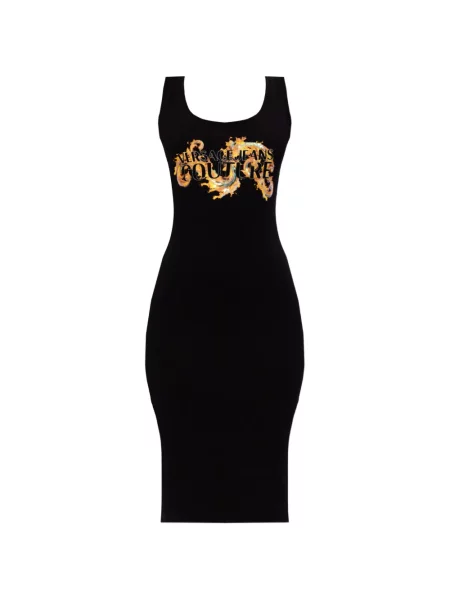 Sukienka jeansowa Versace Jeans Couture z autografem czarna