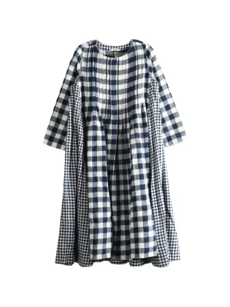 Rochie midi Pero în carouri albastru