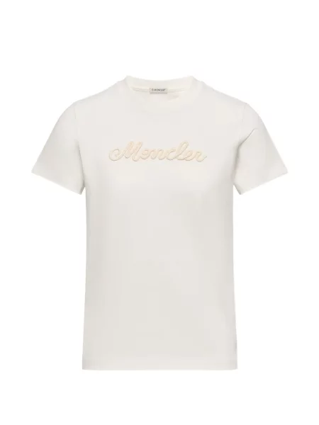 Tricou Moncler cu broderie alb