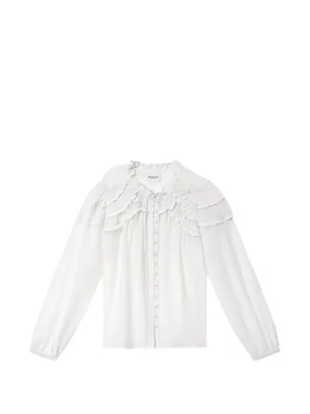 Cămașă Isabel Marant cu volane lungă alb