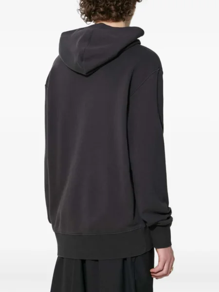 Majica s kapuljačom Adidas s vezom od jersey crna