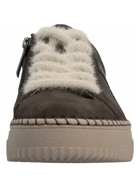 Sneakersy Rieker na platformie brązowe