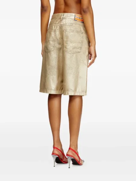 Pantaloni scurți din denim Diesel auriu