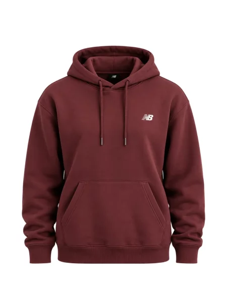 Hanorac cu glugă New Balance din fleece roșu