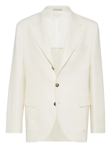 Vlněné sako Brunello Cucinelli bílé