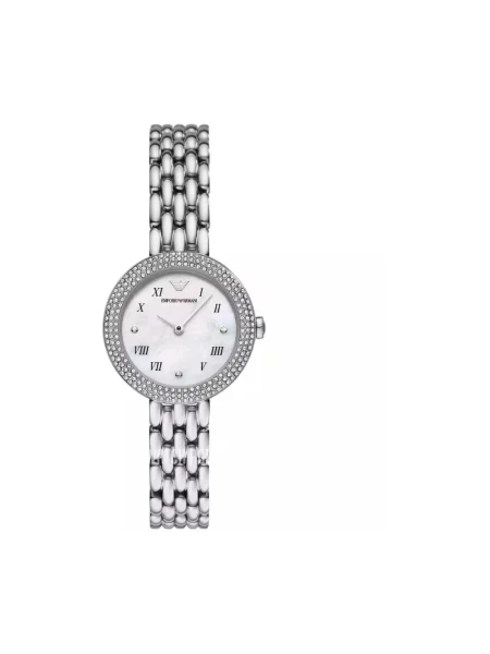 Lniany zegarek Emporio Armani szary