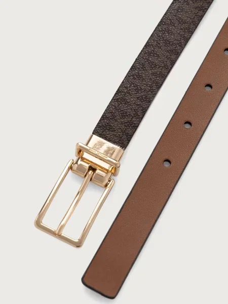 MICHAEL Michael Kors pasek dwustronny brązowy