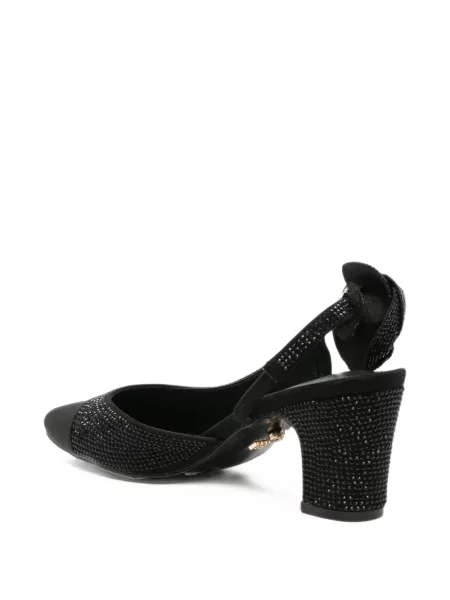 Pantofi cu toc Twenty Fourhaitch cu model floral slingback negru