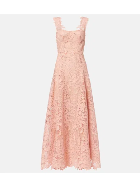 Rochie de cocktail Oscar De La Renta din dantelă de costum roz