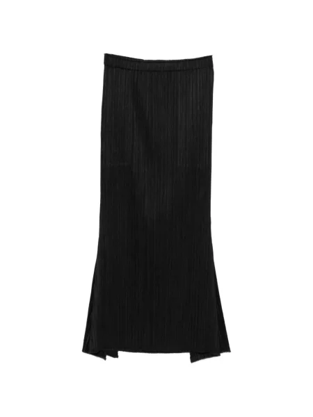 Fusta plisata Pleats Please Issey Miyake plisată până la genunchi negru