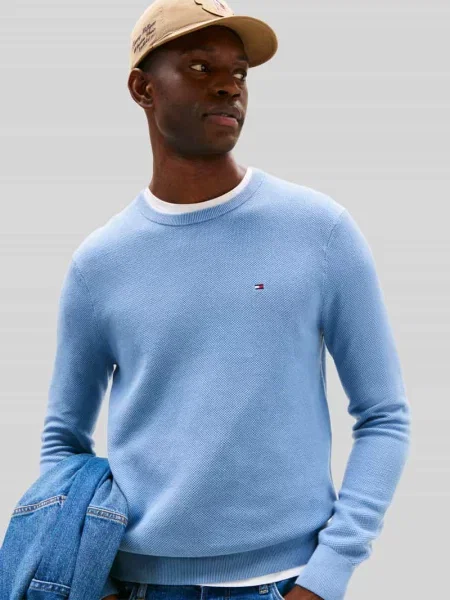 Sweter z dzianiny o kroju regular fit z czystej bawełny Tommy Hilfiger