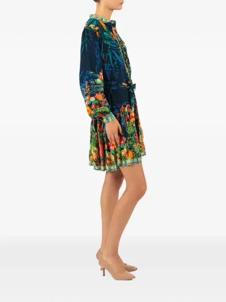 Rochie Saraco cu model floral cu imagine albastru