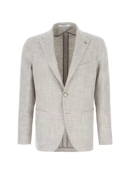 Geacă Tagliatore cu model herringbone gri