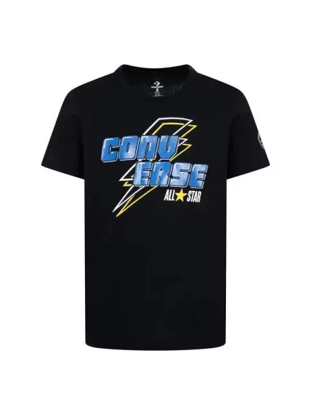 Koszulka dla dzieci Converse Lightning Bolt S czarna