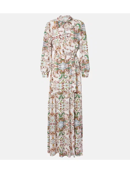 Rochie maxi Melissa Odabash cu imagine cu legături alb