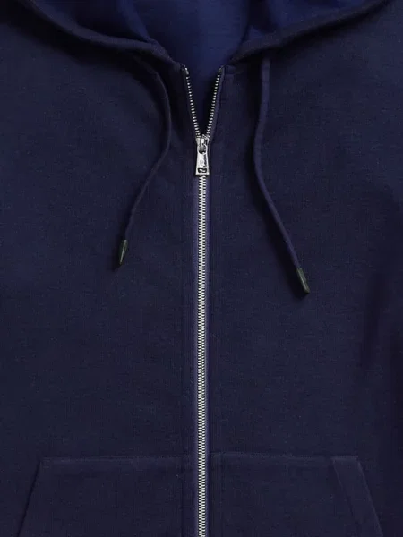 Суичър с качулка Ralph Lauren Purple Label с качулка синьо