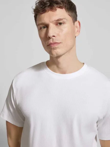 T-shirt z mieszanki bawełny krój regular fit model SPENCER' Selected Homme biała