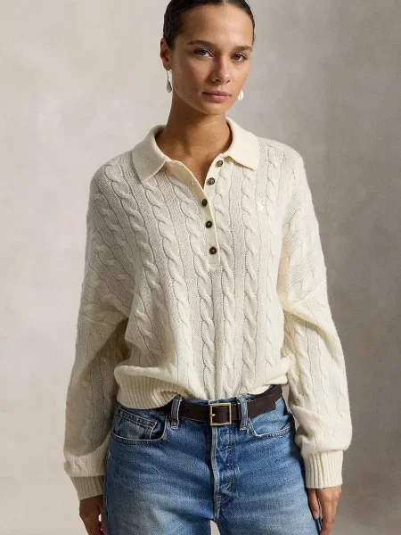 Polo Ralph Lauren sveter dámsky vlnený béžová