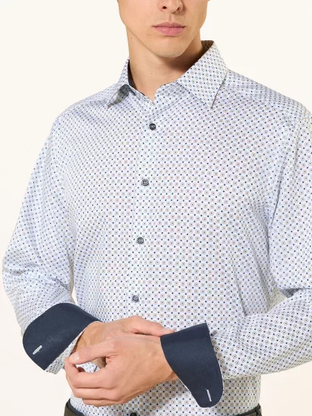 Olymp Košile Luxor Modern Fit / velbloudí / tmavě modrá bílá