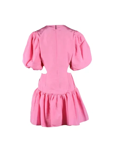 Lniana sukienka Msgm różowa