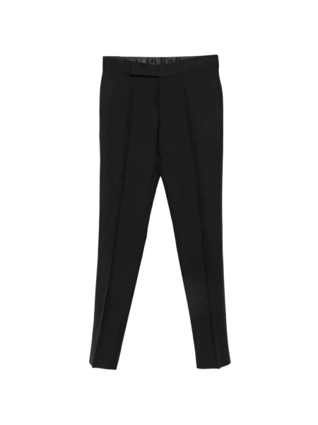 Szatén nadrág Emporio Armani fekete