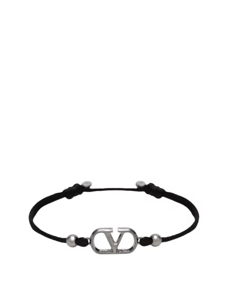 Lniana bransoletka Valentino Garavani czarna