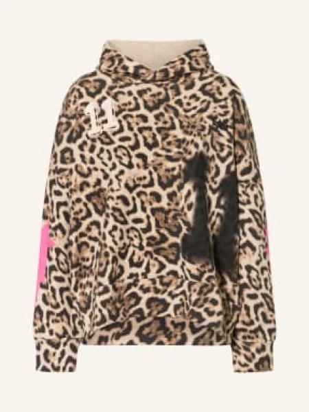 Yippie Hippie Oversized Mikina S Kapucí koňaková / béžová černá