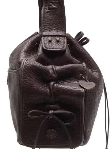 Geantă Acne Studios cu volane maro