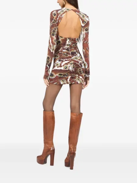 Rochie mini Roberto Cavalli cu imagine maro