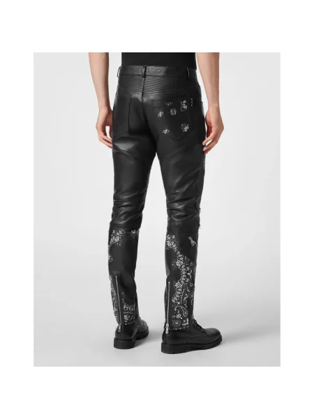 Spodnie Philipp Plein z wzorem paisley czarne
