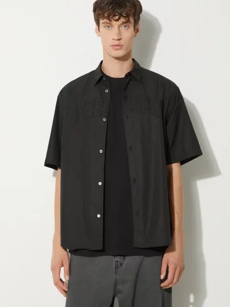Undercover camasa din Shirt barbati cu guler clasic relaxed negru
