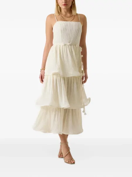 Rochie midi Guess din șifon cu volane