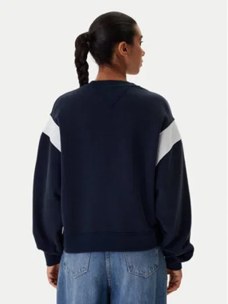 Tommy Jeans Jopa Varsity Mornarsko Boxy Fit modra