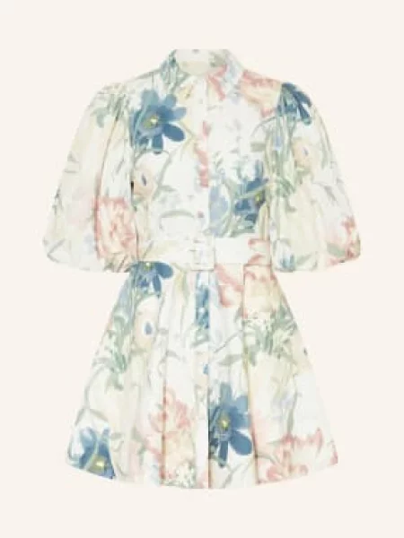 Ted Baker Šaty Olliiv Ve Stylu Košile S Lněným Vzorem krémová / světle zelená / tmavě modrá