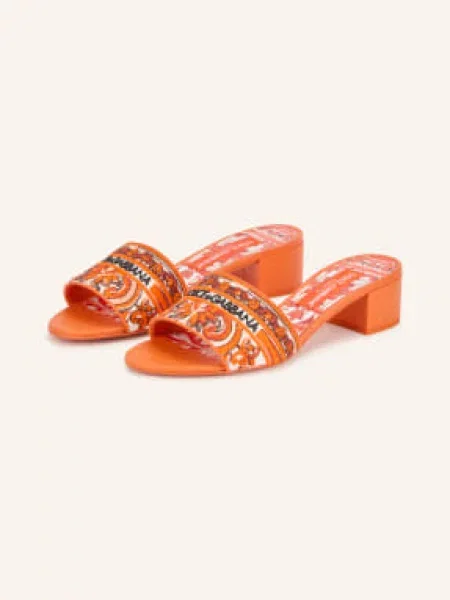 Dolce & Gabbana Pantofle oranžová bílá