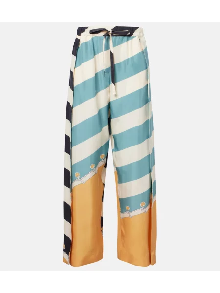 Pantaloni Loewe de mătase cu imagine