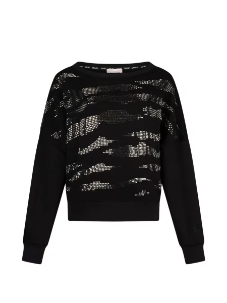 Суитчър Liu Jo с кръгло деколте черно