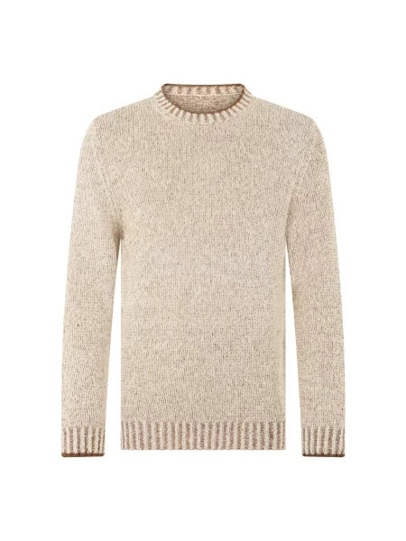Sweter Fedeli z długim rękawem elegancki beżowy