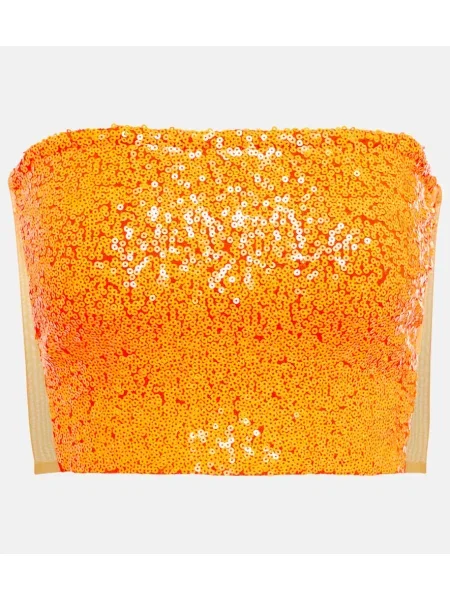 Cropp top Norma Kamali cu paiete portocaliu